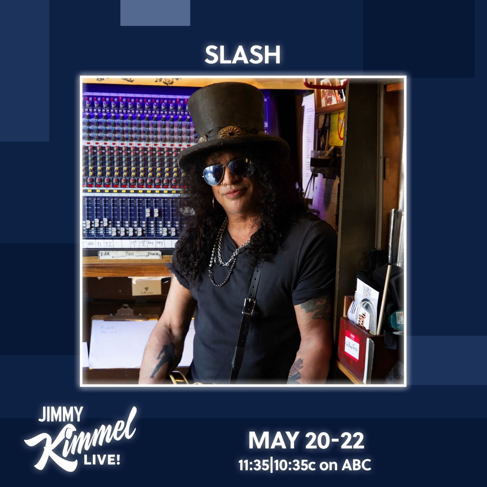Guitarist SLASH to perform 3 nights in a row on 'Jimmy Kimmel Live!'