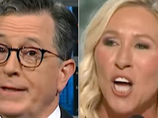 Stephen Colbert Nails 'Absolutely Chilling' Part Of Marjorie Taylor Greene's RNC Speech