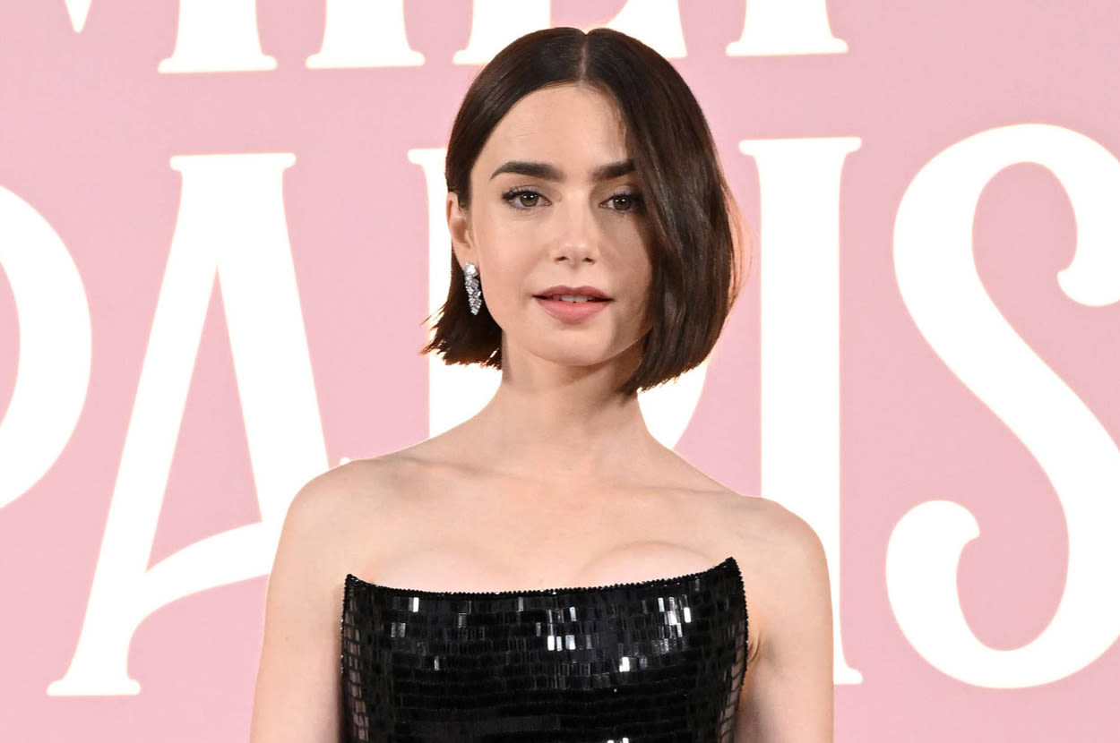 Lily Collins's Black "Emily In Paris" Premiere Dress Was So Chic Even Emily Cooper Would Be Envious Of It