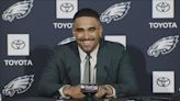 Eagles’ Jalen Hurts explains mixed emotions during celebratory press conference