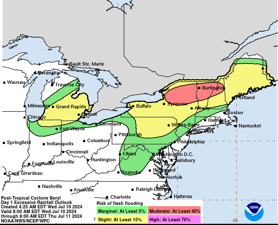 Updated timeline for Beryl weather impacts: When will Rochester see storms?