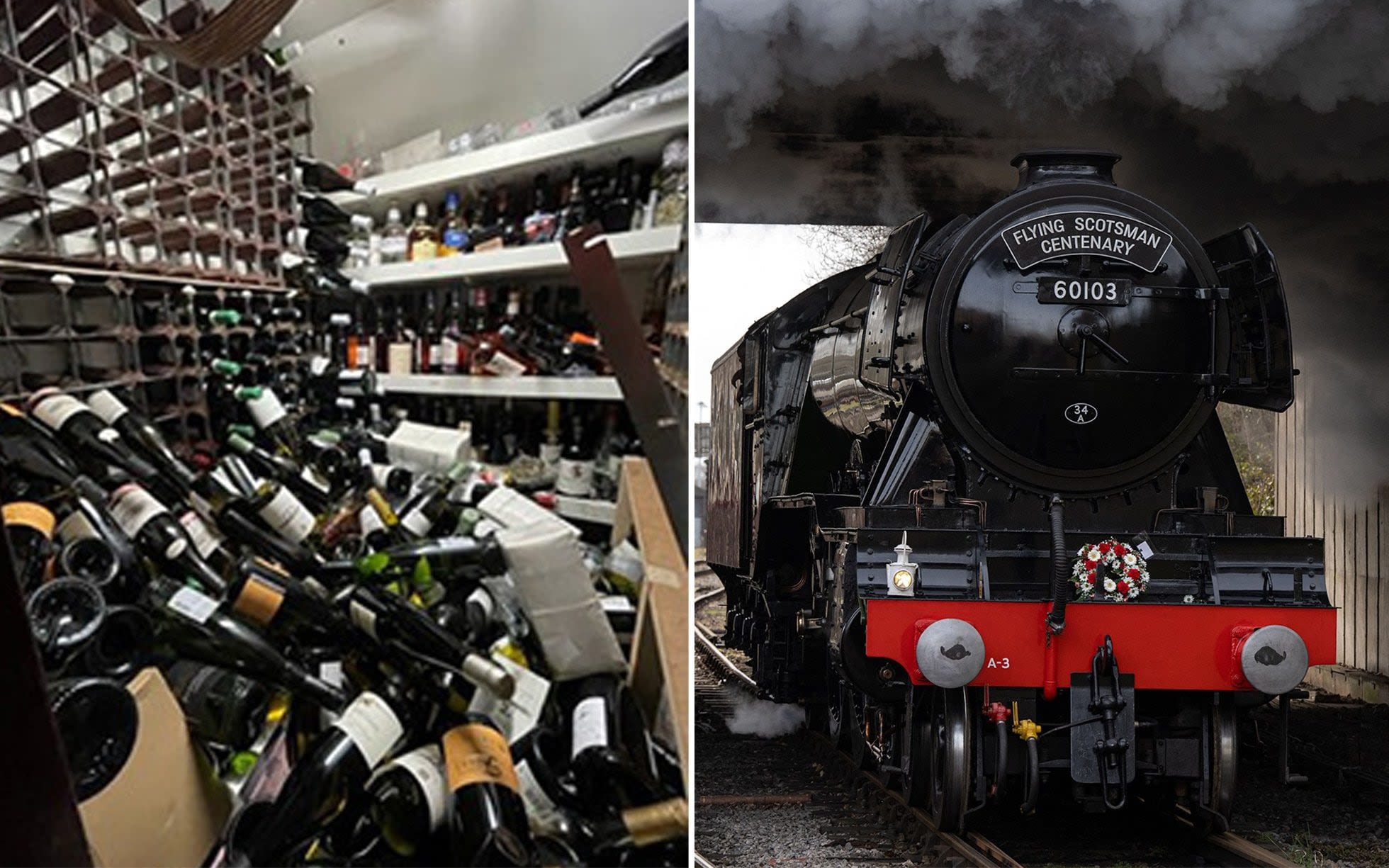 Train’s collision with Flying Scotsman left wine carriage in disarray