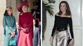 Queen Letizia of Spain Dazzles in Liquid Maxi Skirt, Tweed Bell Sleeves and More Looks for Netherlands Tour Hosted By Queen Maxima
