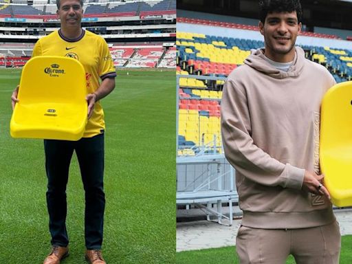 Raúl Jiménez y Pável Pardo se llevan un pedacito del estadio Azteca a sus hogares