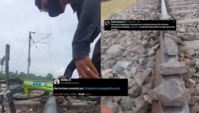 YouTuber's Reckless Railway Track Stunt Sparks Outcry Over Safety Risks: 'Has He Been Arrested Yet?'