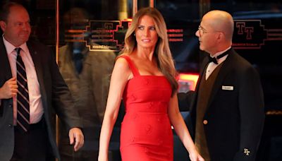 Melania Trump dazzles in red at fundraiser while Donald lays low