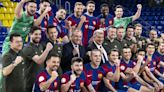 Barça | Laporta motiva a la plantilla del fútbol sala antes de la Champions