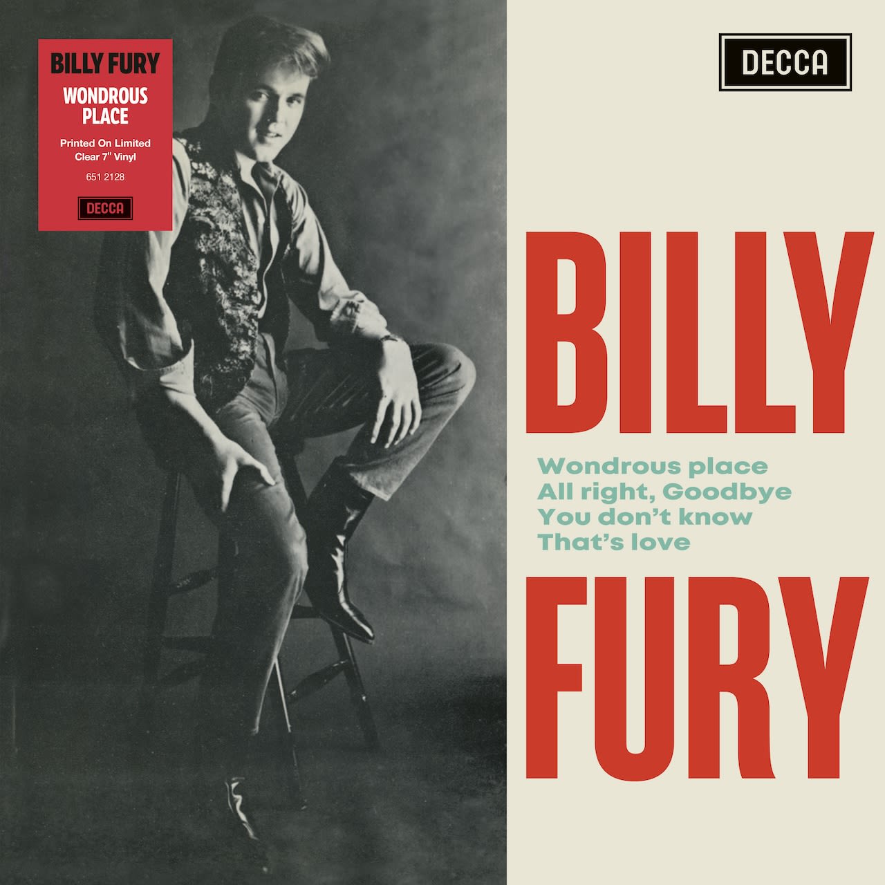 Billy Fury's 'Wondrous Place' Will Rerelease On 7” Vinyl