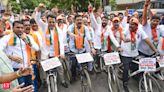Karnataka BJP protests fuel price hike with cycle jatha, party workers detained