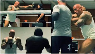 Footage has emerged of WWE legend The Rock training in MMA - but for good reason