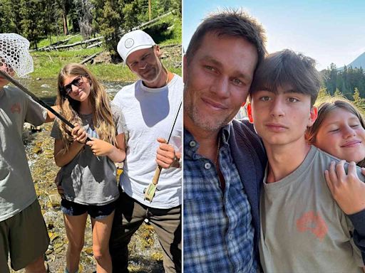 Tom Brady Spends Day on Ropes Course with Kids Benny and Vivian in Montana Mountains
