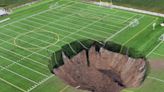 Massive sinkhole swallows part of soccer field in Illinois