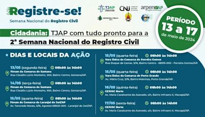 TJAP se prepara para a 2ª Semana Nacional do Registro Civil "Registre-se", de 13 a 17 de maio de 2024 - AMAZÔNIA BRASIL RÁDIO WEB