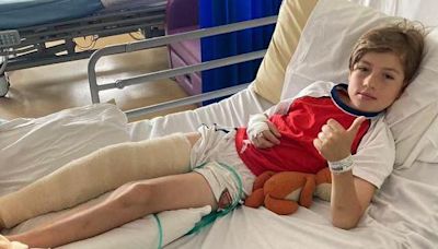 Boy needed surgery after falling on glass in park