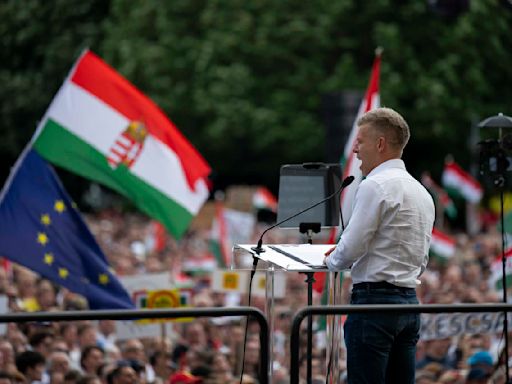 Orbán challenger in Hungary mobilizes thousands at a rare demonstration in a government stronghold