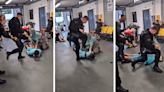 Policía es suspendido tras ser captado en VIDEO pateando la cabeza de joven en aeropuerto de Reino Unido