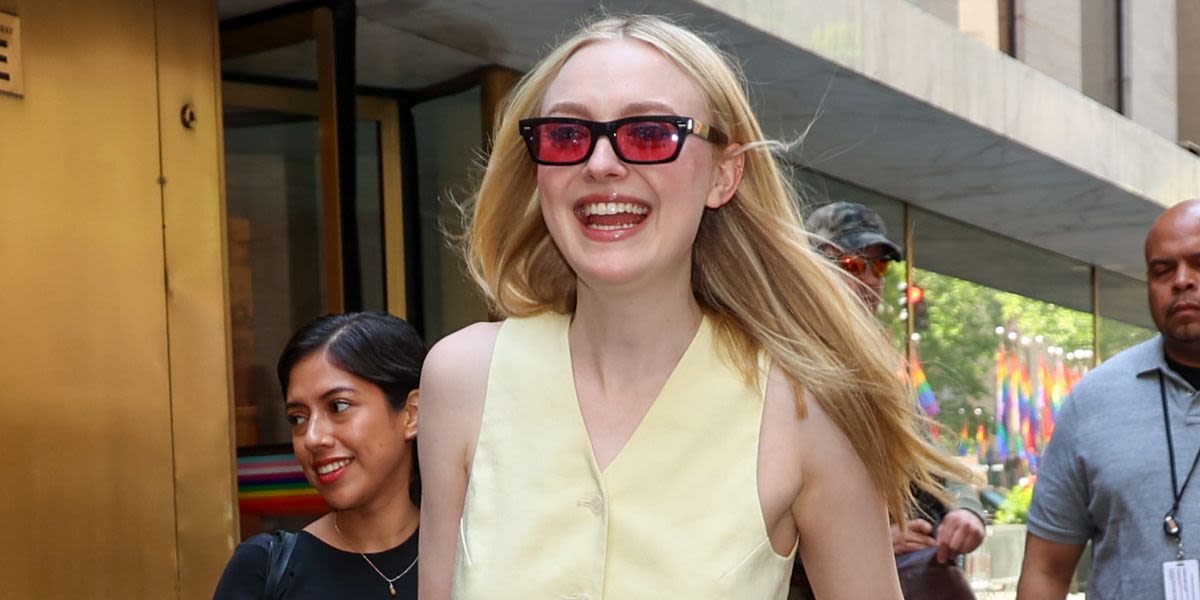 Dakota Fanning’s Butter-Yellow Suit Is the Perfect Spring-Summer Transition Piece