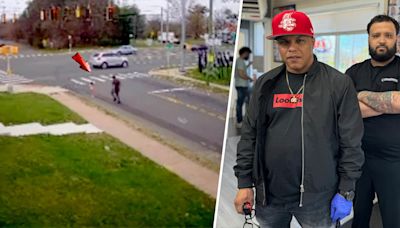 Video captures 2 Connecticut barbers rushing out door to stop child from wandering into traffic