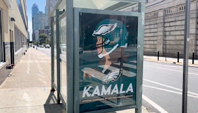 Philadelphia Eagles street posters endorsing Kamala Harris are "counterfeit political ads," team says