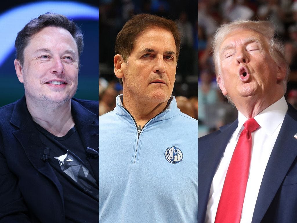 Mark Cuban says Silicon Valley tech bros have lost their grip on reality and now want to be the board of directors to Trump's CEO