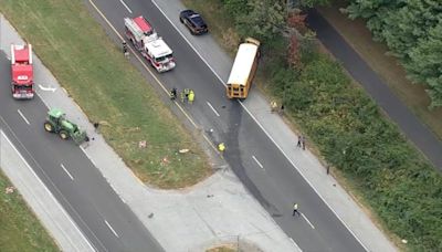 Person dies as tractor, school bus crash along Delaware's Route 13