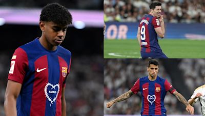 Barcelona player ratings vs Real Madrid: Lamine Yamal lights up El Clasico - but woeful Robert Lewandowski and Joao Cancelo struggle to leave title defence in tatters...