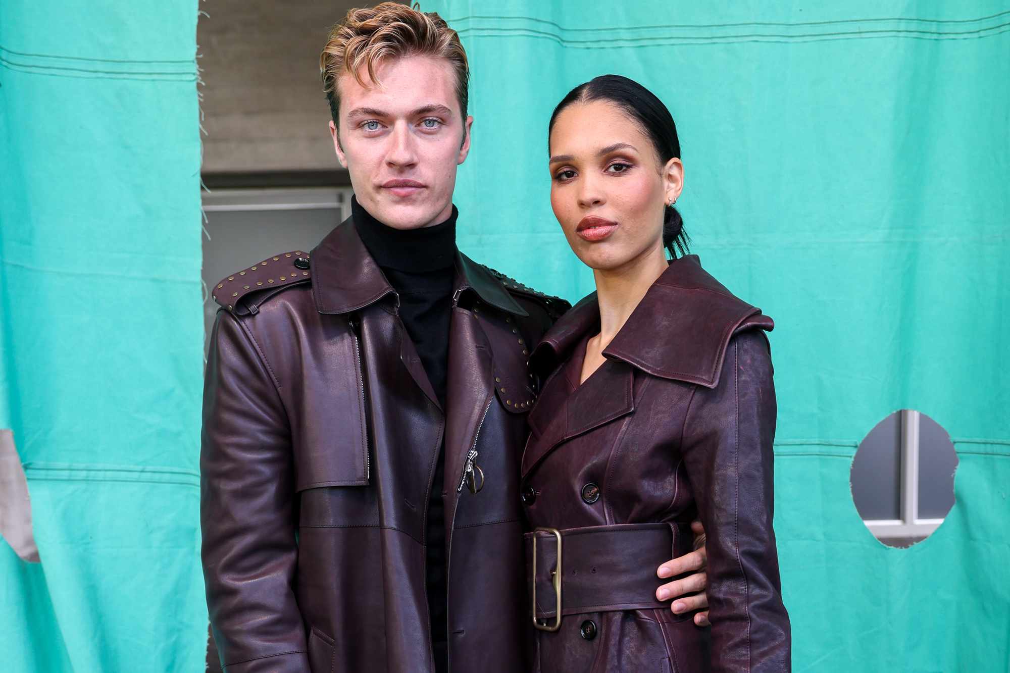 Lucky Blue and Nara Smith Bring Their Love Story to London Fashion Week in Twinning Burberry Trench Coats