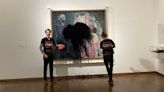 Climate activists throw black paint over Gustav Klimt's Death and Life painting