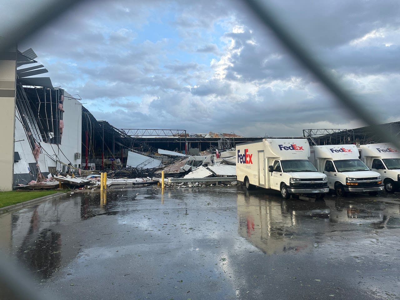Major damage reported at FedEx facility in Portage from possible tornado