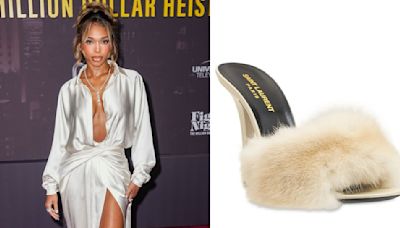 Lori Harvey Brought the Glamour to the ‘Fight Night’ Premiere Wearing Furry YSL Mules as She Celebrates Acting Debut