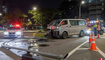 Van driver taken to hospital, assisting with investigations after Tampines accident with car