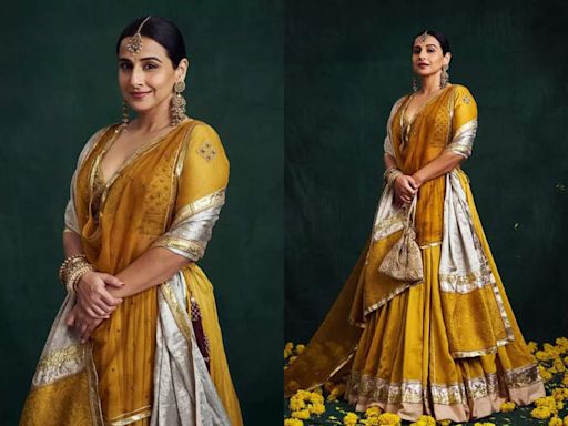 Vidya Balan's ghagra for Anant-Radhika wedding was dyed with marigolds from Siddhivinayak Temple | - Times of India