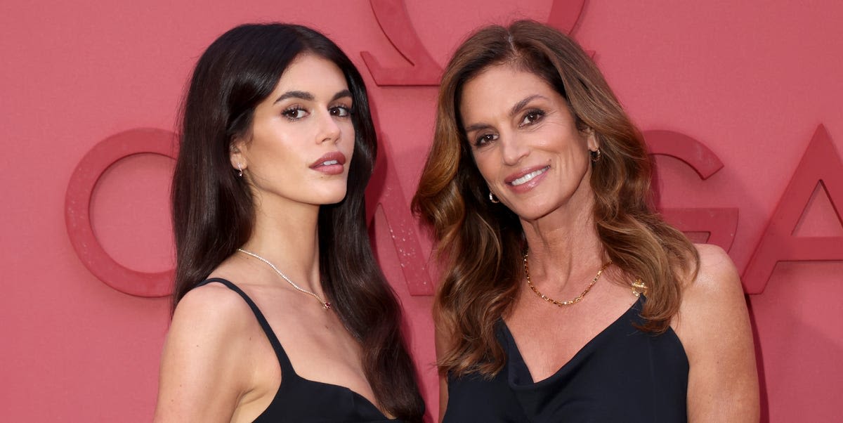 Kaia Gerber and Cindy Crawford Have a Matching Moment at Omega Event