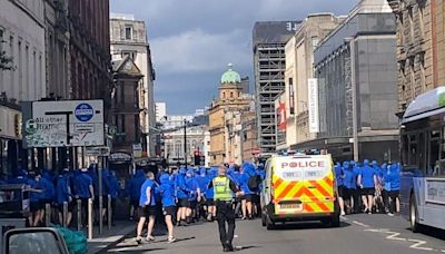 Police move on Rangers fans ahead of Celtic march