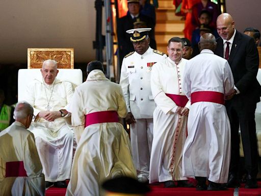 Pope Francis arrives in Papua New Guinea, country two of 12-day trip