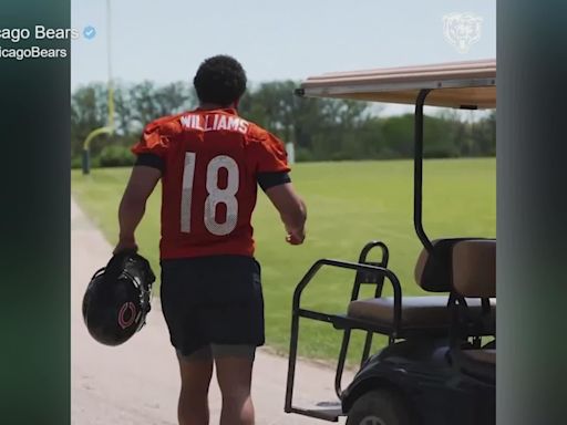 First look: Caleb Williams in his No. 18 jersey at Bears rookie minicamp