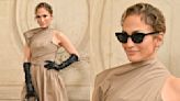 Jennifer Lopez Gives Old Hollywood Glamour an Edgy Spin for Dior Fall 2024 Couture Show With Belted Dress and Dramatic...