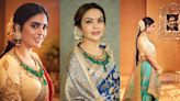 Isha Ambani borrows her mother Nita’s emerald necklace for Anant Ambani-Radhika Merchant’s mehendi-garba night