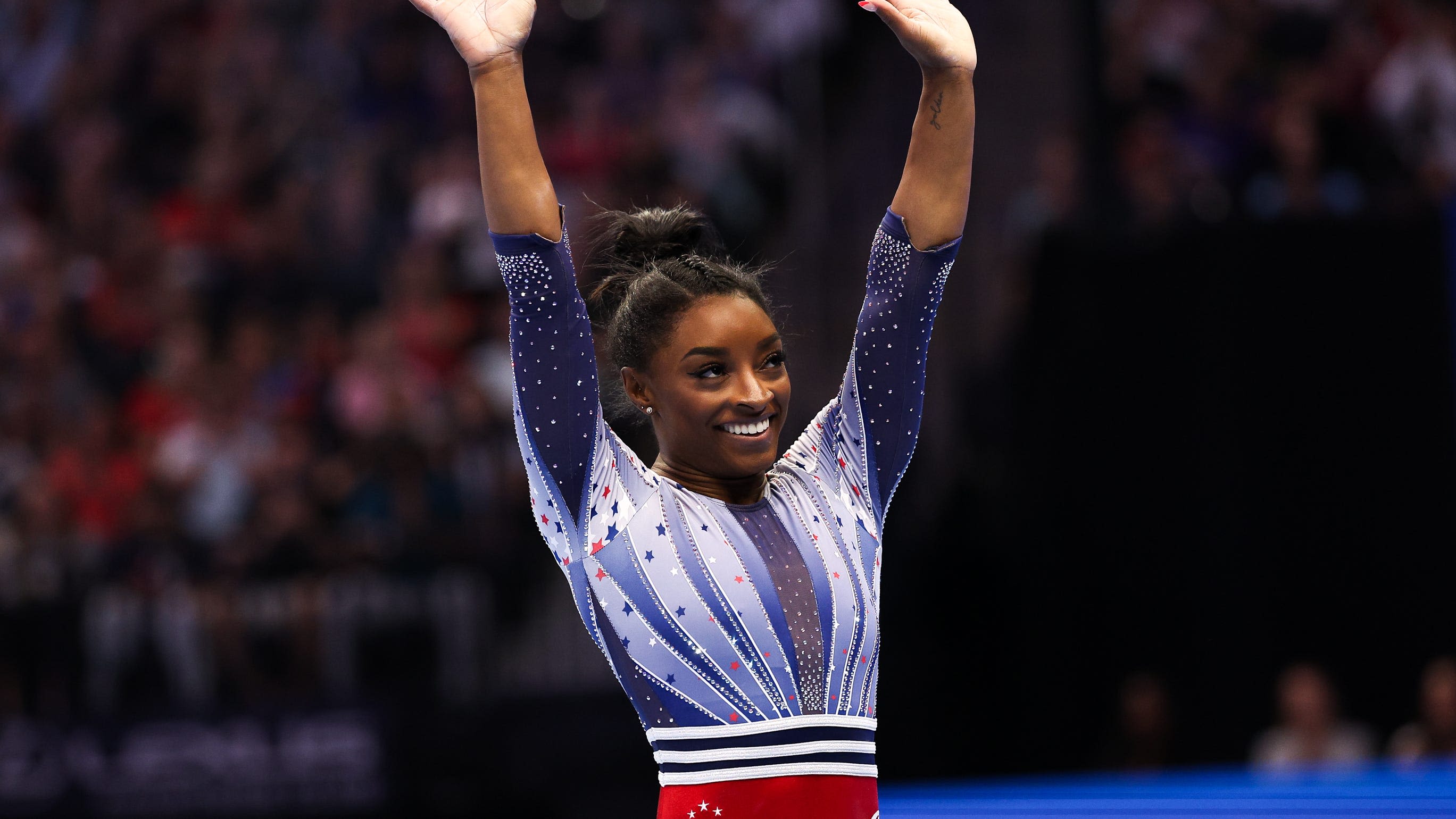 Simone Biles leads at US Olympic trials, but shaky beam routine gets her fired up