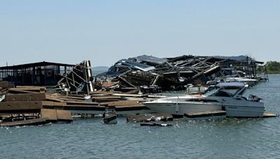 Apparent tornado damages buildings, marina at Denton County line; 7 dead in Cooke County