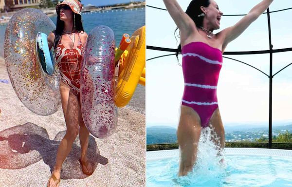 Katy Perry’s Vacation Attire Included Two Patterned One-Piece Swimsuits — Shop Flattering Lookalikes from $30