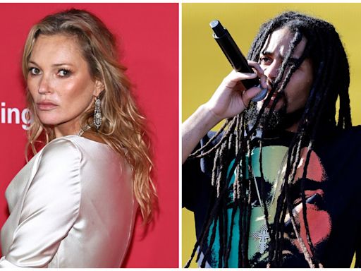 Kate Moss pictured holding hands with Skip Marley before frosty reunion with boyfriend Nikolai von Bismarck