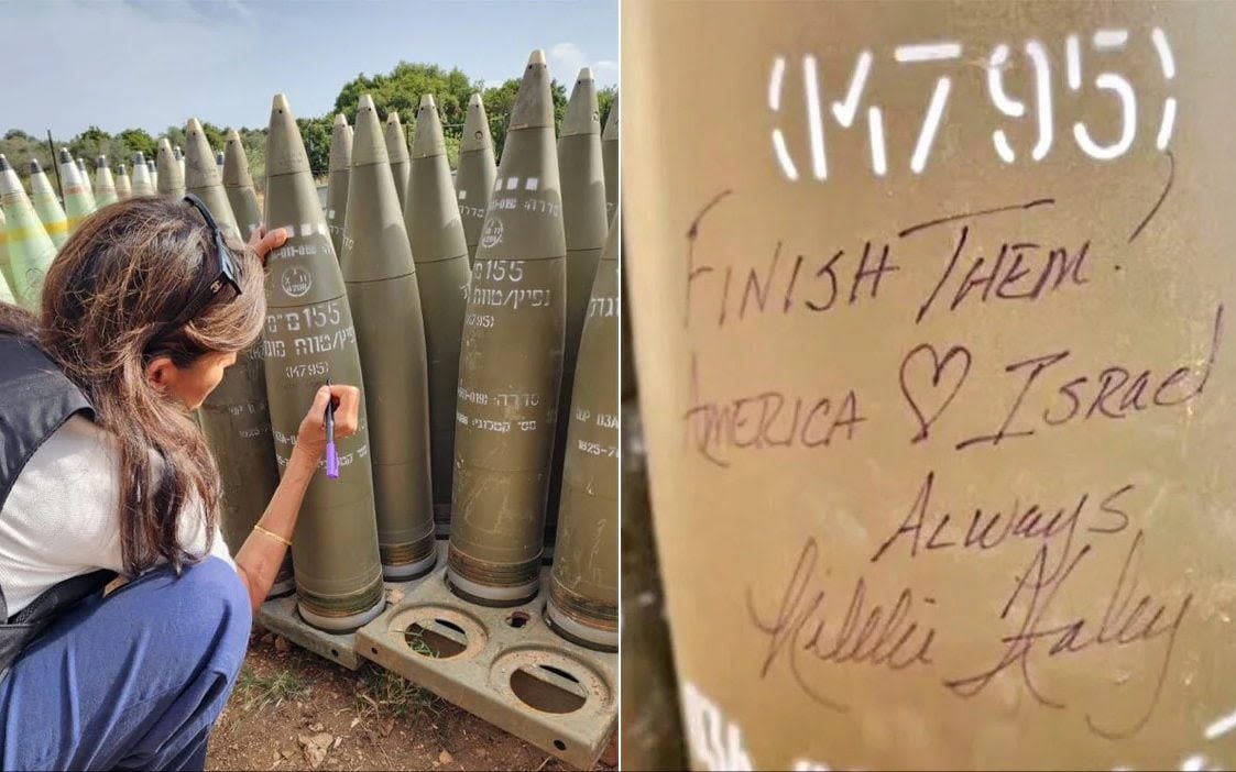 Nikki Haley writes ‘finish them’ on IDF shells during Israel visit