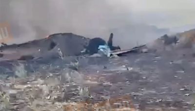 Moment Putin's £40m fighter jet crashes as vid shows smouldering wreckage