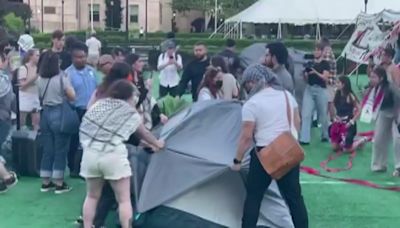 Columbia security breaks up new encampment, social media video shows