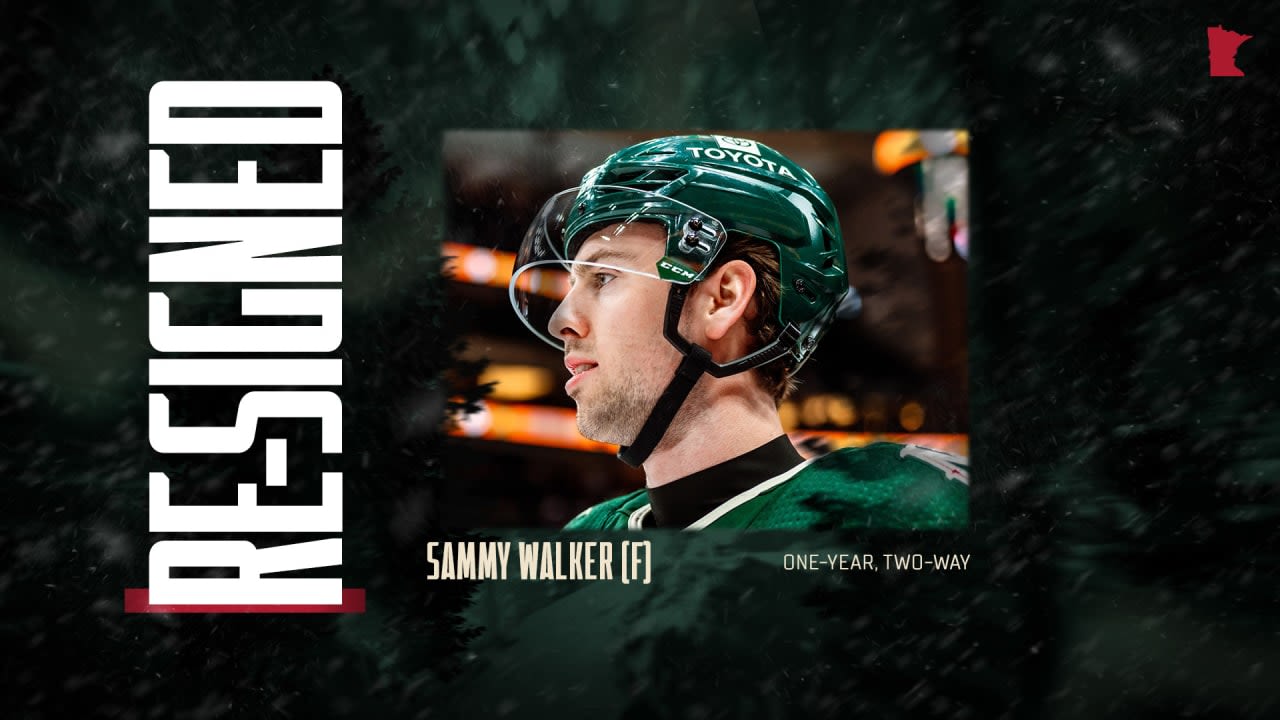 Minnesota Wild Re-Signs Forward Sammy Walker to a One-Year, Two-Way Contract | Minnesota Wild