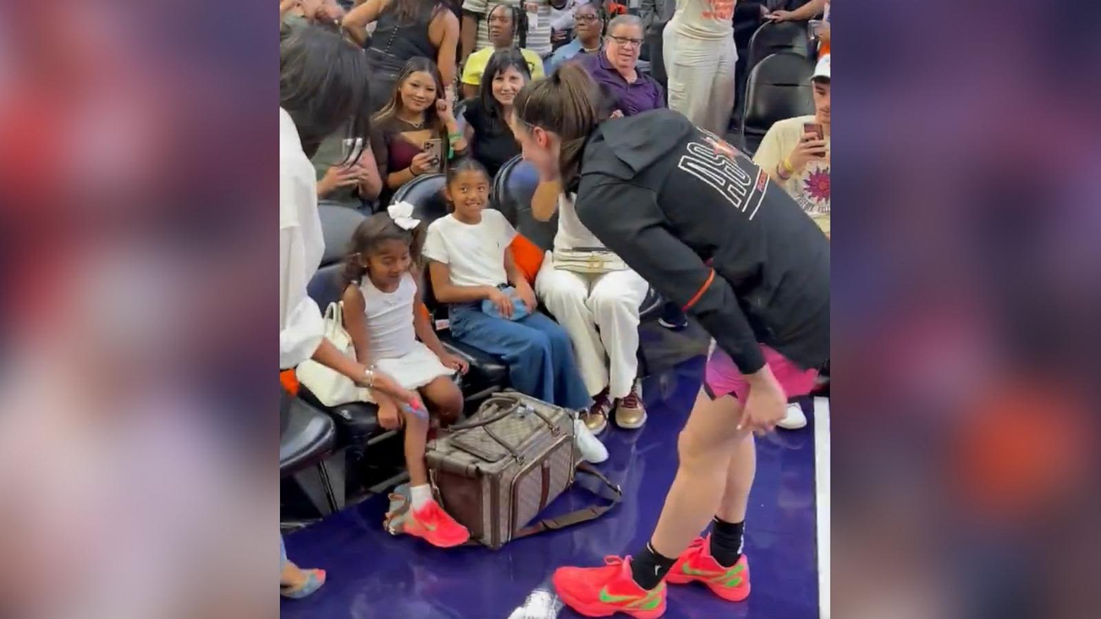 Kobe and Vanessa Bryant's daughters meet Caitlin Clark