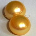 一元起標免運費~9mm AAA級 金黃色天然珍珠耳環 高雅大方容易搭配的必備首飾 低價回饋