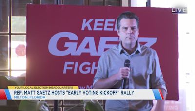 Northwest Florida Congressman Matt Gaetz holds early-voting kickoff rally in Milton