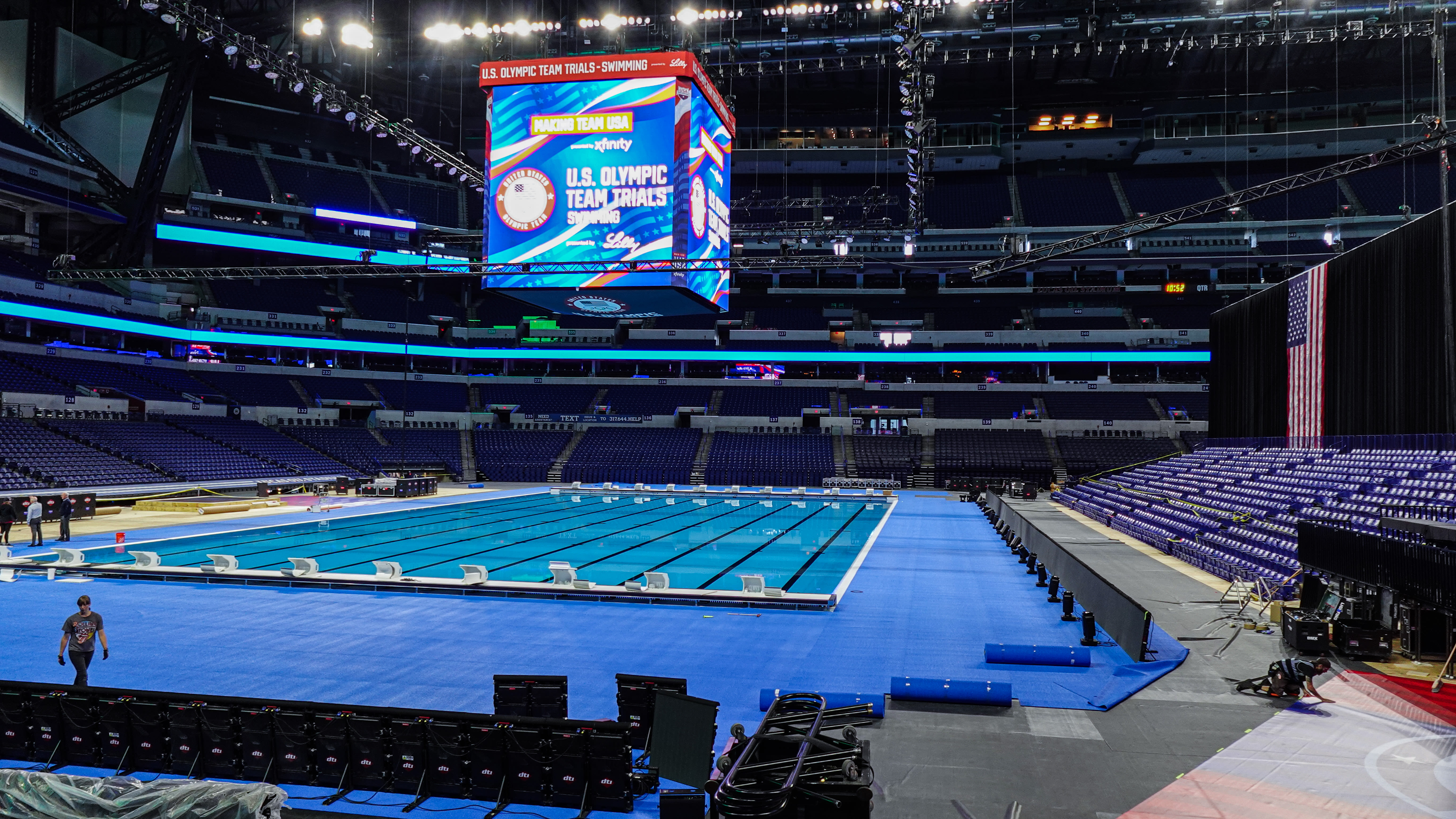 A swimming pool in … an NFL stadium? Welcome to U.S. Olympic trials